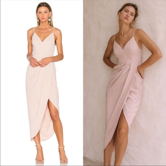 Shona Joy NWT Cocktail Draped Maxi Dress Pink Ballet 4 - Picture 2 of 9